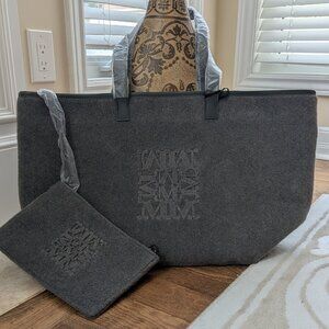 Max Mara Whitney Wool Felt Tote Bag Grey Large